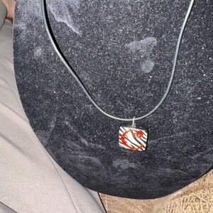 Elegant Black and Red Pendant Necklace